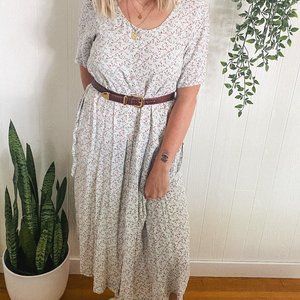 Vintage Floral Button Up Dress